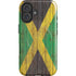 Jamaican Flag Dark Wood iPhone 16 Plus Magsafe Impact Case